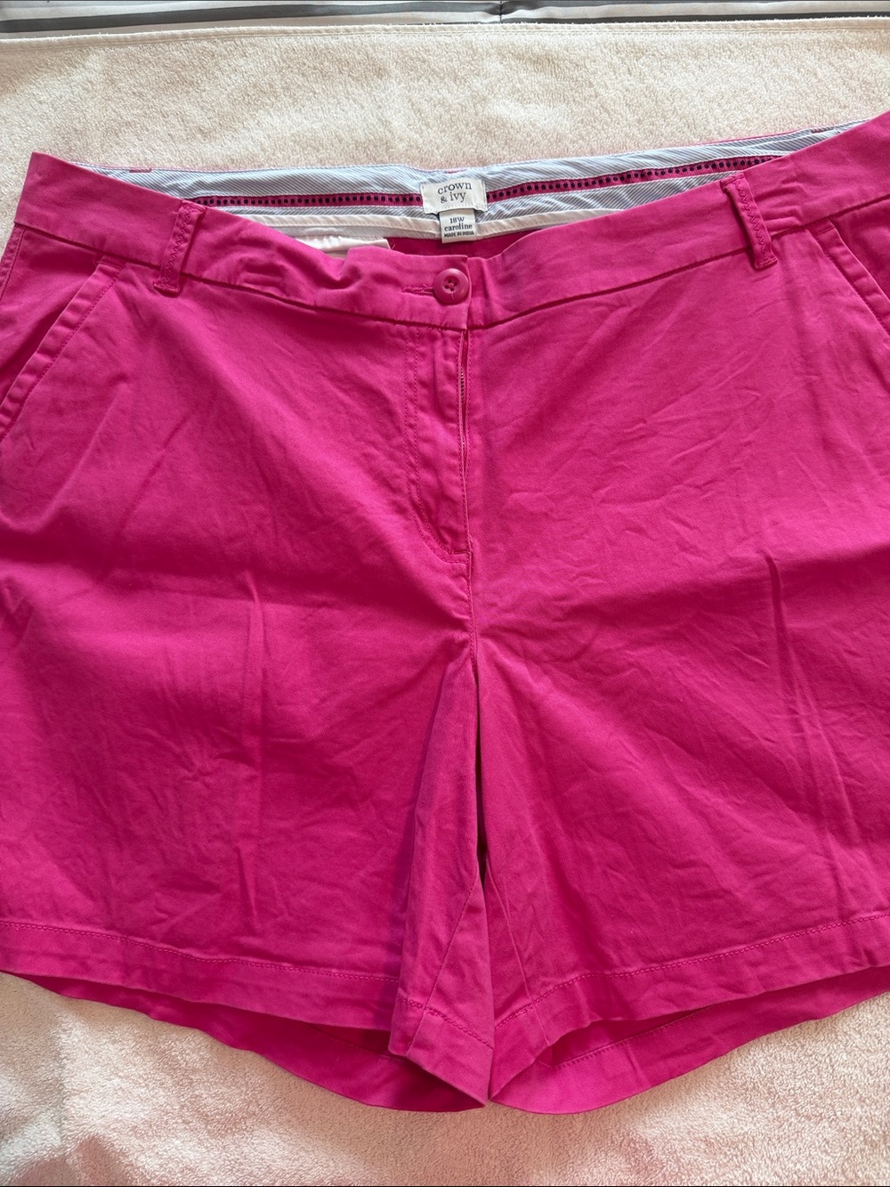 crown & ivy Caroline”Bright Pink Tailored Shorts